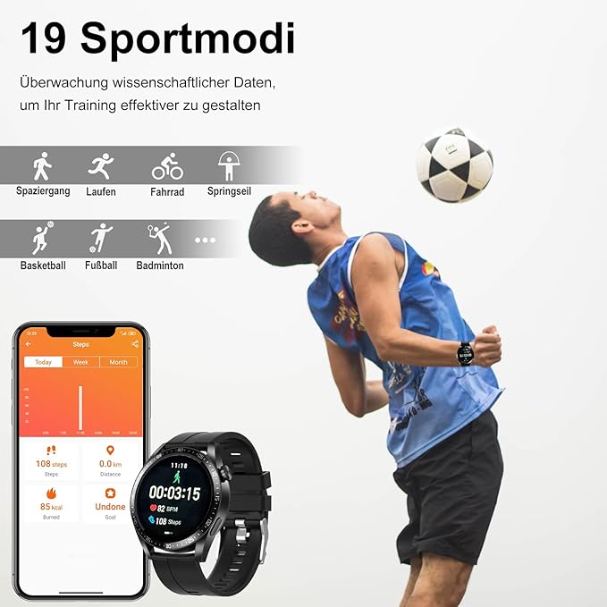 Reloj inteligente deportivo con monitor de salud
